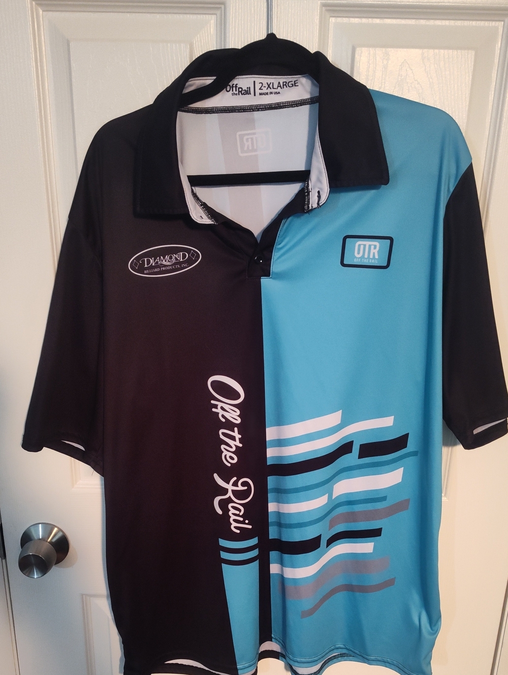 off The Rail Men’s Black & Blue Two-Tone Polo